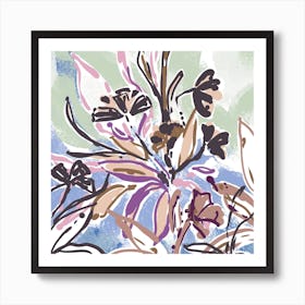 Flowers In The Garden square Art Print