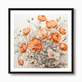 Orange Poppies Art Print