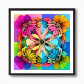 Psychedelic Flowers Art Print