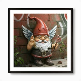 Cupid Gnome With Wings Art Print