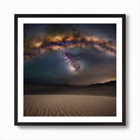 Milkyway Over The Desert Art Print