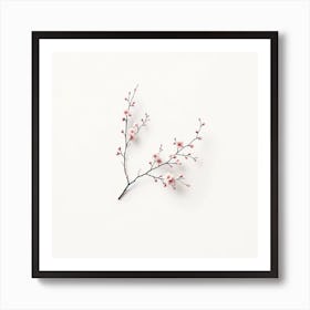"Simplicity in Bloom"  A solitary branch of delicate pink blossoms rises gracefully against a pure white background, evoking the serene beauty of nature's simplicity.  Embrace the quiet beauty of 'Simplicity in Bloom', a testament to the understated elegance of nature. This artwork's minimalistic charm and soft pastel tones make it a timeless addition to any space, inviting a calm and contemplative atmosphere. Art Print