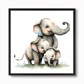 Elephant Family Art Print