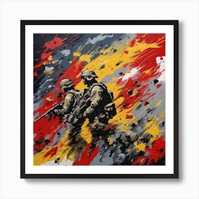 Two Soldiers Walking Art Print