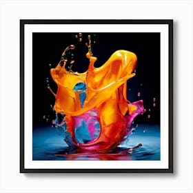 Fresh Colors Liquid 3d Design Spark Hot Palette Shapes Dynamism Vibrant Flowing Molten (23) Art Print