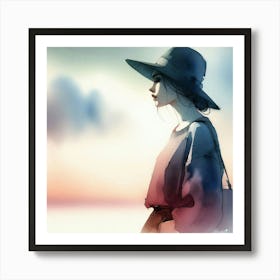 Watercolor Of A Girl 1 Art Print