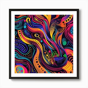 Psychedelic Dog Art Print