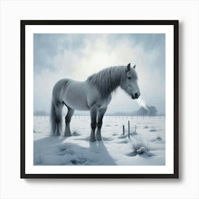 Snow Horse Art Print