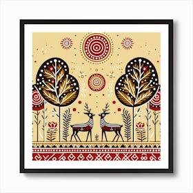 Deer In The Forest Art Print