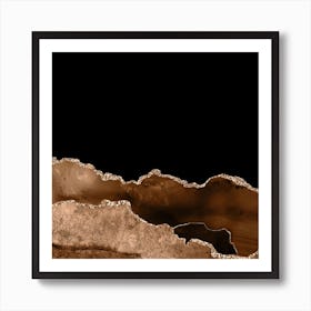 Brown & Gold Agate Texture 10 Art Print