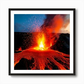 Firefly Dynamic Eruption Of Molten Lava With Fiery Colors 96643 (2) Art Print