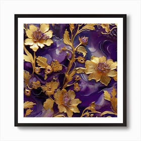 Gold and amethyst Art Print