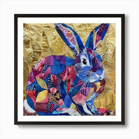 Patchwork Quilted Rabbit 1 Art Print