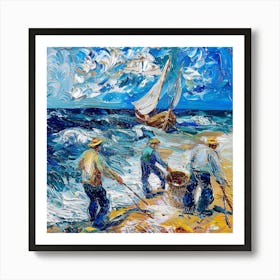 Van Gogh Style: The Mussel Fishers of Zeeland Art Print