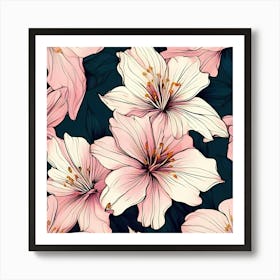 Pink Lilies 1 Art Print