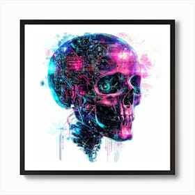 Digital Skull.Generated AI. Wall Art Print Art Print