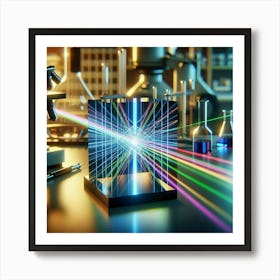 Rays Of Light In A Laboratory Art Print