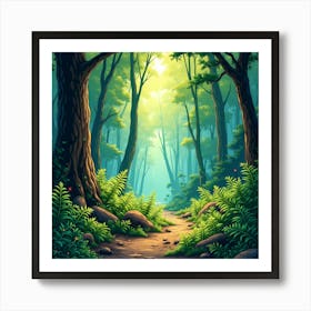 Peaceful forest path Art Print