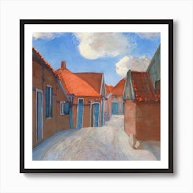 Lappenbrink In Winterswijk Background, Piet Mondrian Art Print