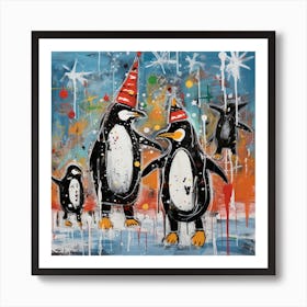 Party Penguins 1 Art Print