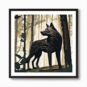 Wolf In The Woods 33 Art Print