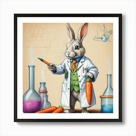 Rabbit In Lab Coat 3 Art Print