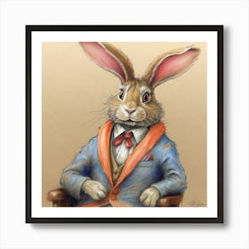 Rabbit In A Suit 15 Art Print