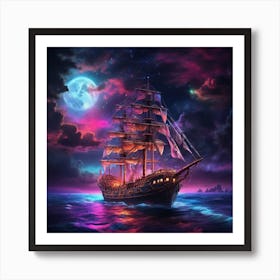 Ship In The Ocean Art Print