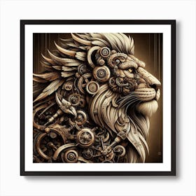 SteampunkLion2 Art Print