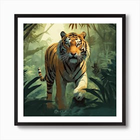 Tiger In The Jungle 21 Art Print