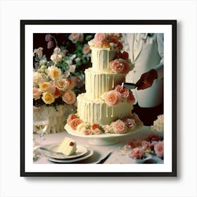 White Wedding Cake  Art Print