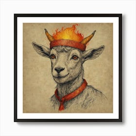 Goat With Horns 1 Art Print