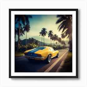 Yellow car 2 Art Print