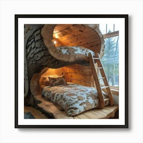 Tree Trunk Bunk Bed Art Print