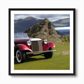 Classic Car On A Hill Art Print