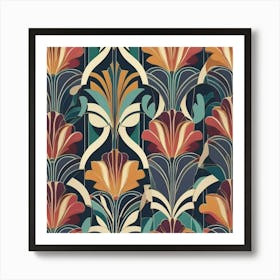 Deco Floral Pattern 1 Art Print