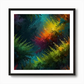 Colorful Ferns Art Print