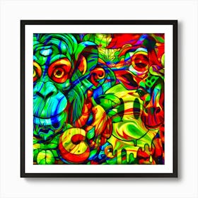 Psychedelic Animals Art Print