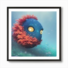 Blue Sea Creature Art Print