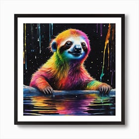 Rainbow Sloth Art Print