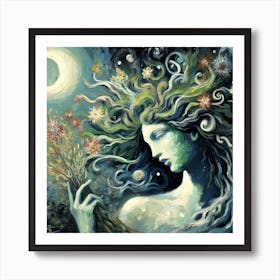 Goddess Of The Moon 1 Art Print