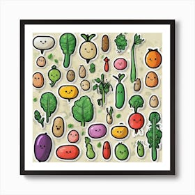 Legumes As A Background Sticker 2d Cute Fantasy Dreamy Vector Illustration 2d Flat Centered (7) Art Print