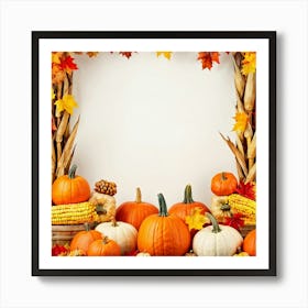 Bright Autumn Palette Incorporating Traditional Holiday Elements Styled In A Modern Art And Design (7) Art Print