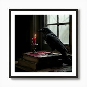 Crow In The Window Art Print