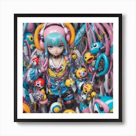 Cyberpunk Anime Girl I Art Print