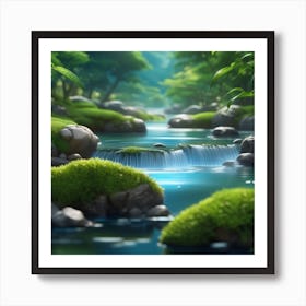 Waterfall In The Forest 8 Art Print