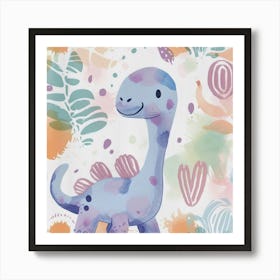 Cute Corythosaurus Dinosaur Watercolour Style  4 Art Print