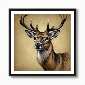 Deer Head 7 Art Print