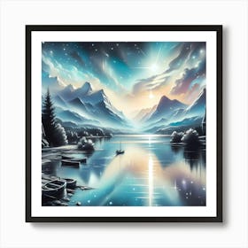 Lake At Night Art Print