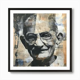 Gandhi Mahatma India Collage Vintage Art Print